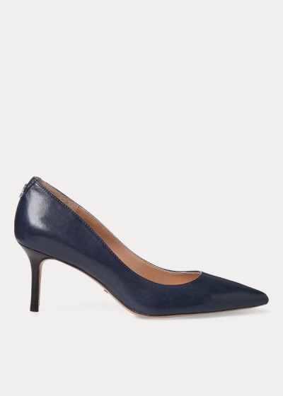 Bombas Ralph Lauren Mujer Azul Oscuro Marino - Lanette Leather - MLOBI3412